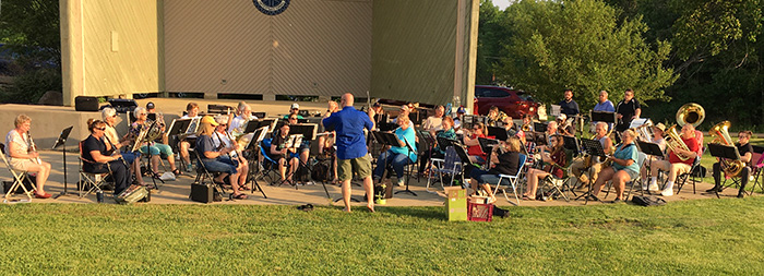 The band rehearses outdoors on May 25, 2021 for the first time since March of 2020.